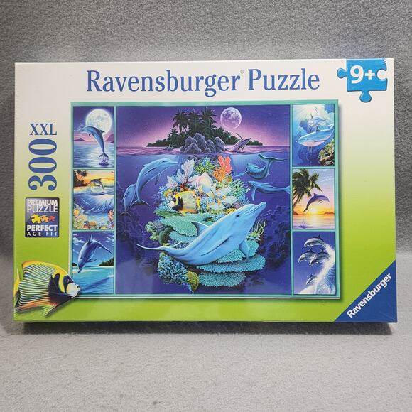 DOLPHIN COLLAGE #131914 300pcs By Ravenburger Puzzle New In Box Factory Sealed - Picture 2 of 4